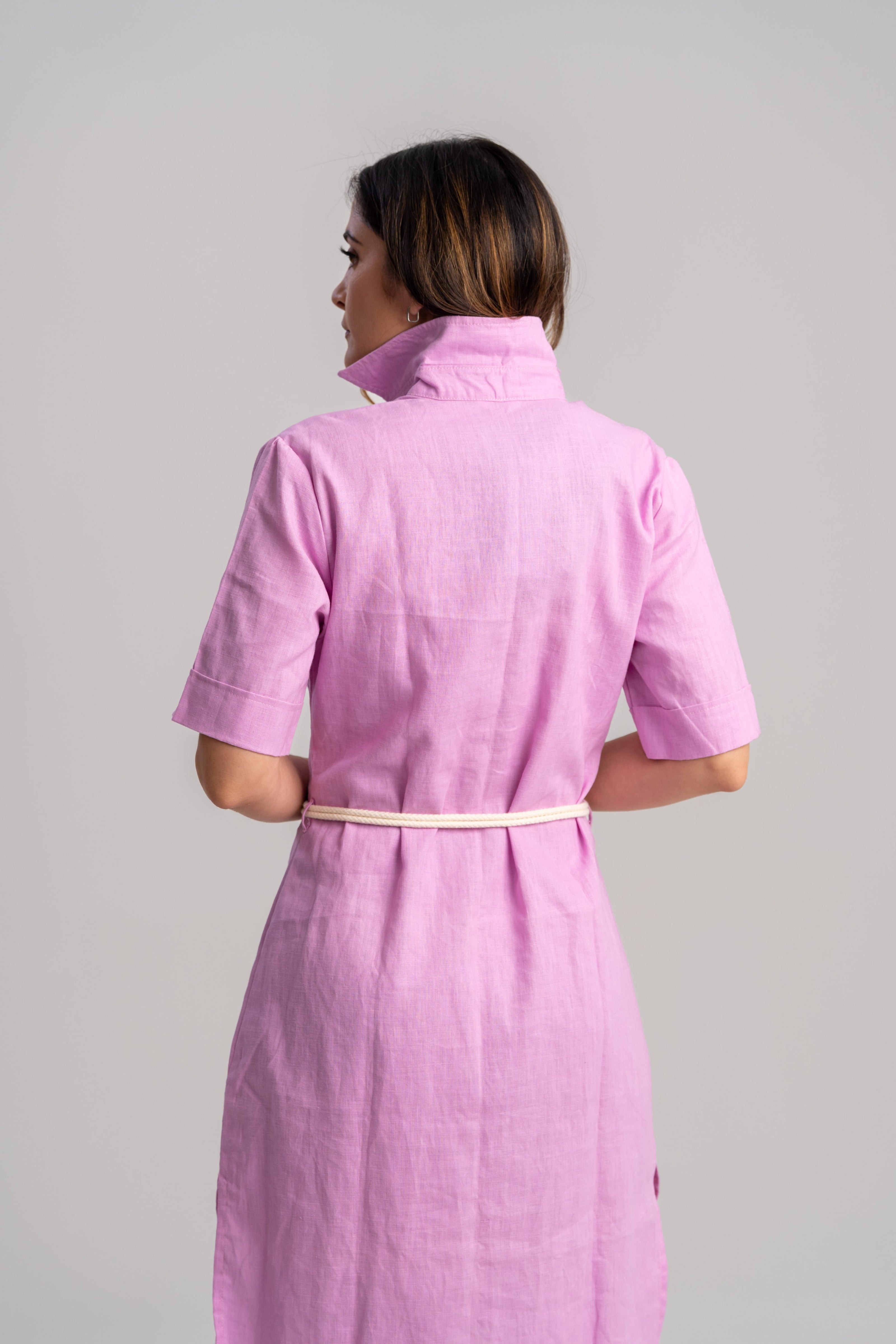 Vestido camisero morado