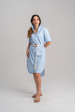 Vestido camisero azul cielo