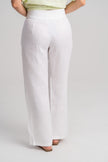 Pantalon de lino de mujer blanco