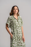 Vestido estampado verde largo