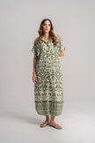 Vestido estampado verde largo