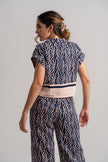 Conjunto de pantalon e blusa azul