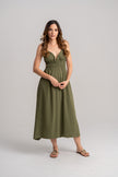 Vestido verde elegante espalda destapada