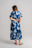 Vestido casual azul estampado