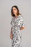 Vestido casual blanco estampado