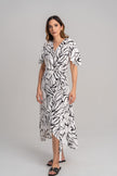 Vestido casual blanco estampado