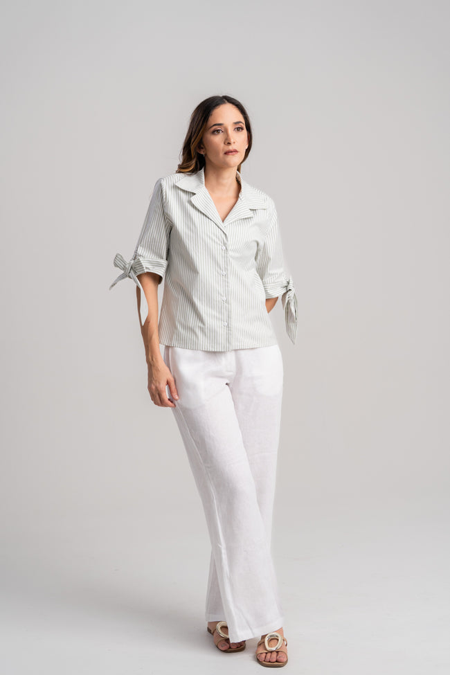 Blusa a rayas para dama verde