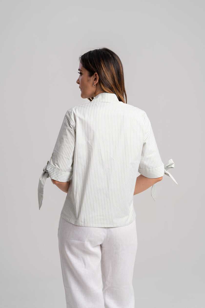 Blusa a rayas para dama verde