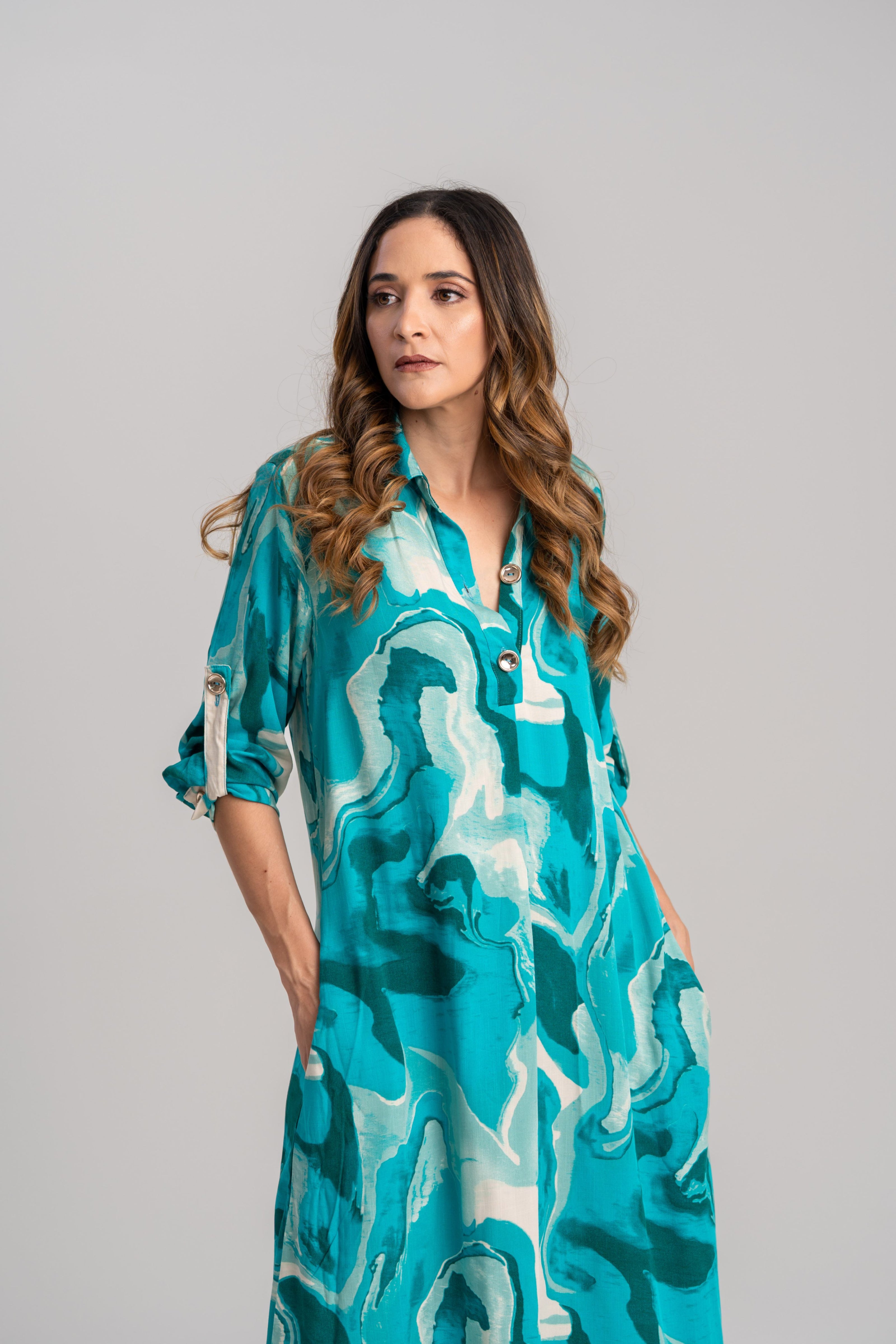 Vestido azul elegante