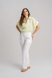 Blusa verde elegante en lino