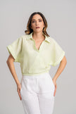 Blusa verde elegante en lino