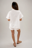Blusa blanca mujer lino