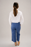 Pantalón culotte lino azul