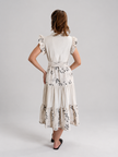 Vestido de lino beige bordado