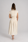 Vestido lino beige midi