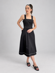 Vestido negro midi elegante