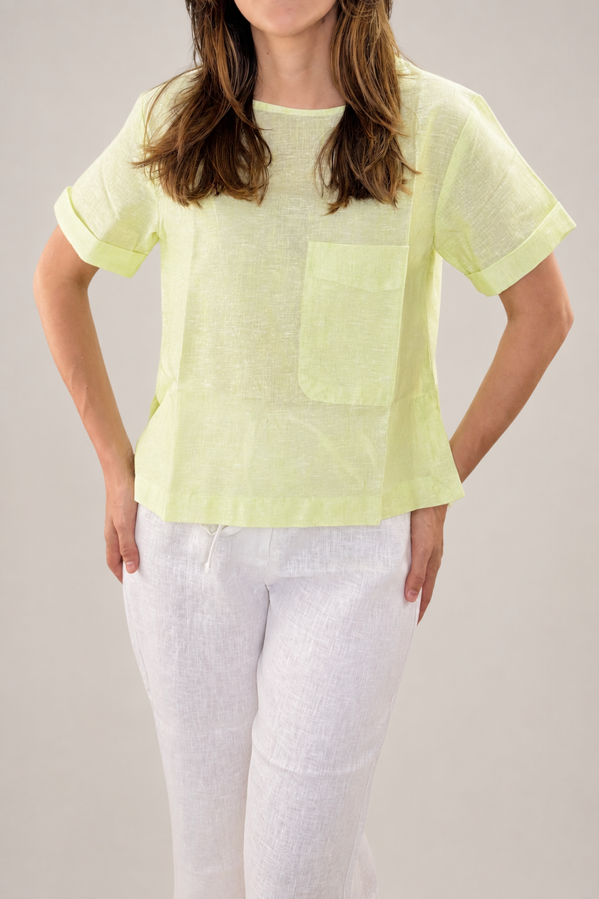 Blusa de lino mujer verde