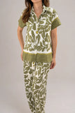 Set de dama verde estampado