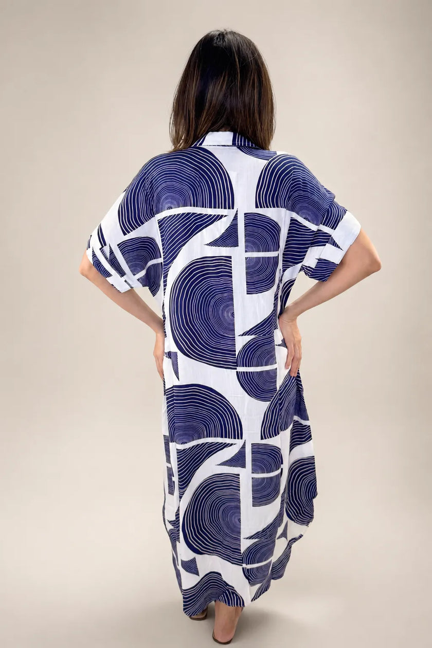 Vestido camisero mujer azul